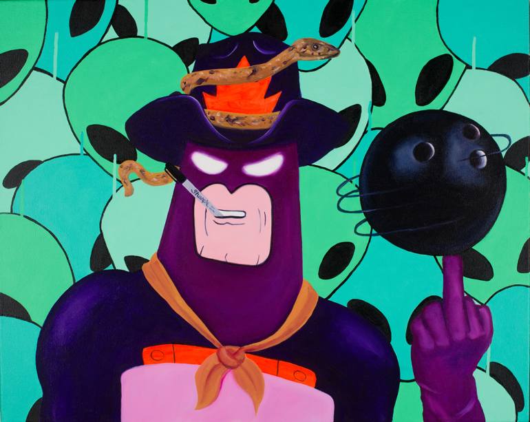 770x613 Saatchi Art Space Bowling Painting By Super Future Kid - Painting Bowling