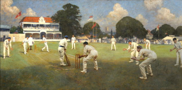 626x309 Story Of A Cricket Painting Kent Vs Lancashire - Painting Bowling
