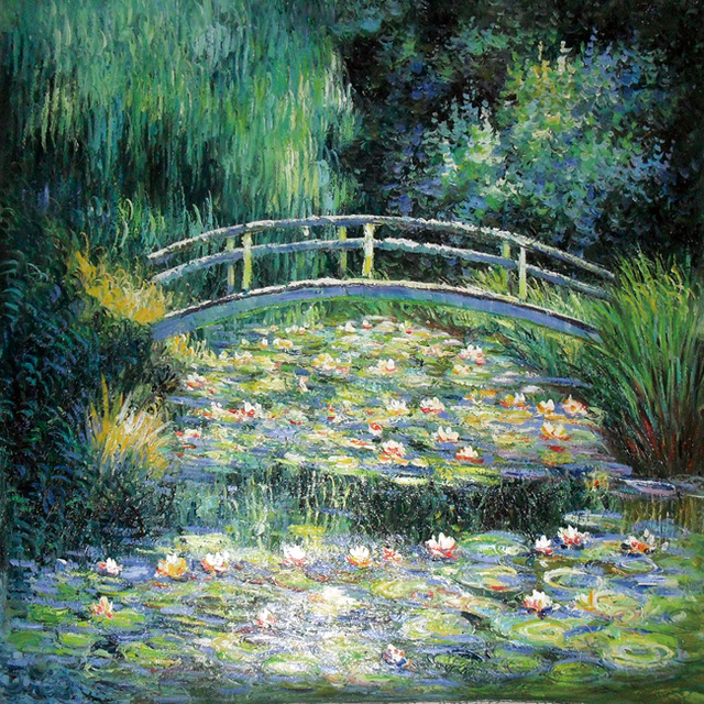 640x640 Water Lilies And Japanese Bridge Claude Monet Painting Home - Painting Bridge