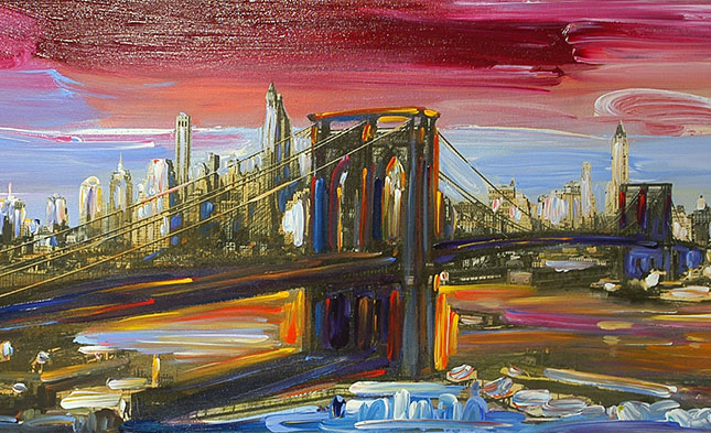 645x393 Brooklyn Bridge By Peter Max - Painting Brooklyn Bridge