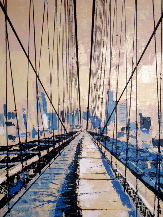 527x700 Brooklyn Bridge Canvas Print Canvas Art By Thomas Daseler - Painting Brooklyn Bridge