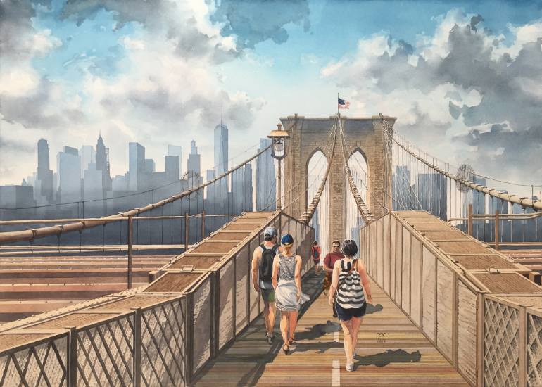 770x550 Saatchi Art The Brooklyn Bridge Painting By Eleanor Mill - Painting Brooklyn Bridge