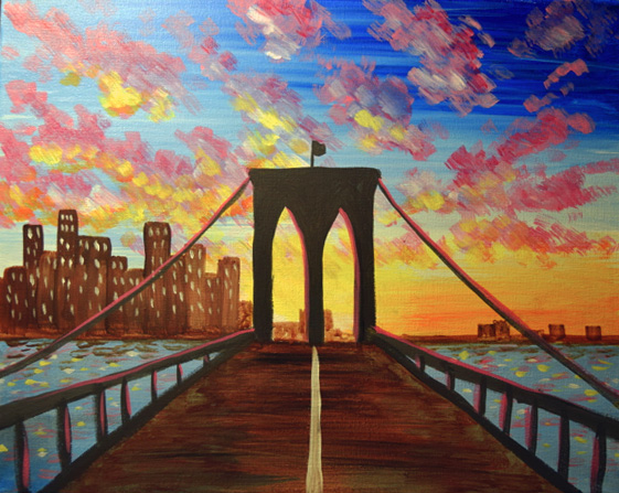 561x447 Tgi Friday's (Wood Ridge) 08182018 Paint Nite Event - Painting Brooklyn Bridge