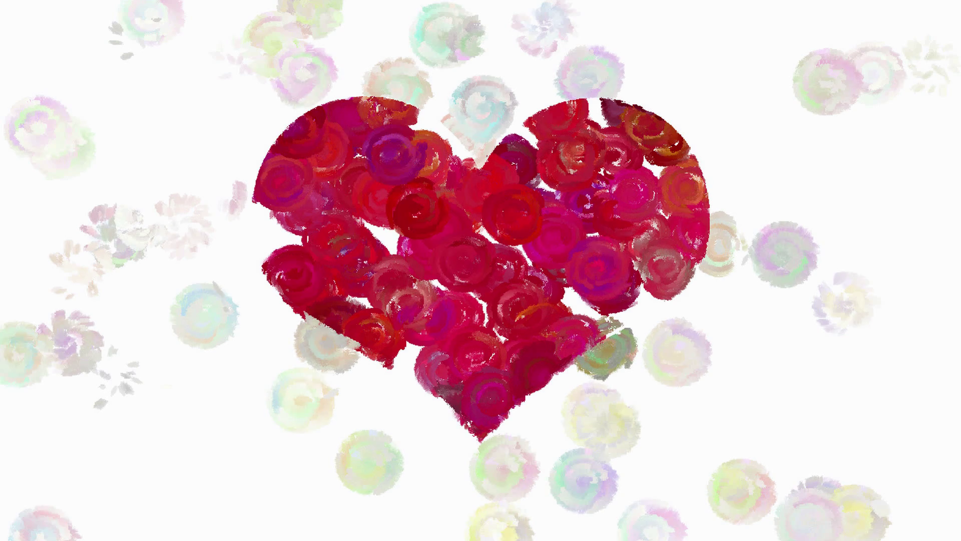 1920x1080 Colorful Painting Abstract Background Animation, With Rainbow - Painting Brush Strokes