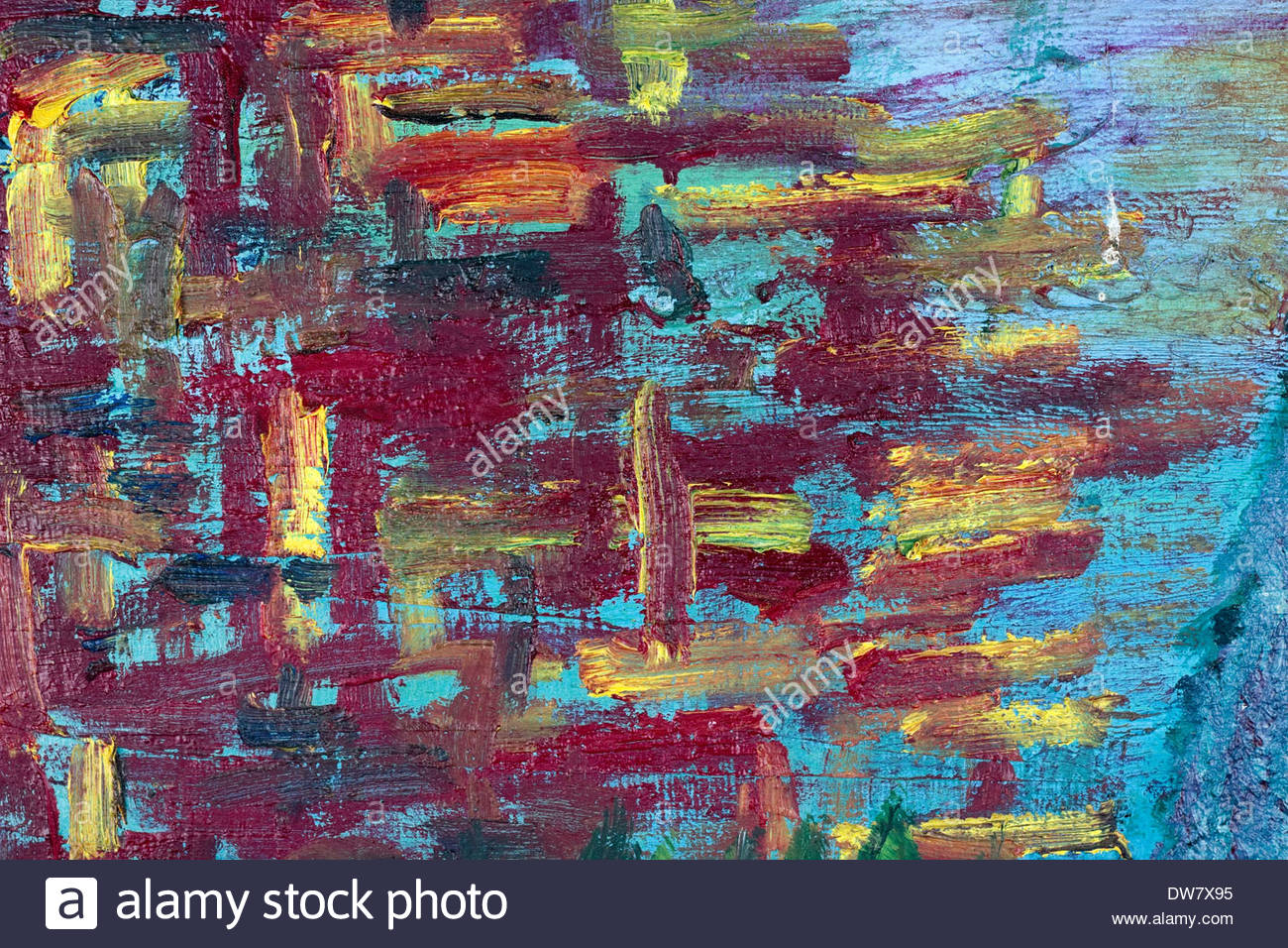 1300x956 Abstract Oil Paints Canvas. Broad Brush Strokes Of Red Paint - Painting Brush Strokes