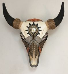 236x258 Native American Buffalo Skull Our Painted And Beaded Buffalo - Painting Buffalo Skull