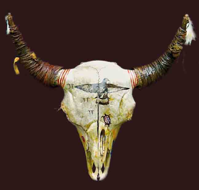 648x619 Painted And Decorated Buffalo Skulls Plains Indian - Painting Buffalo Skull
