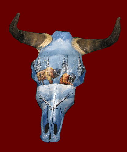 416x497 Hand Painted Cow Skulls - Painting Buffalo Skull