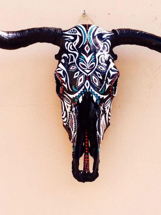 540x720 Santa Fe Steer Skull Ll Designs - Painting Bull Skulls