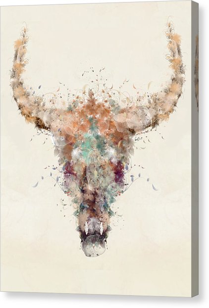 422x622 Bull Skull Canvas Prints Fine Art America - Painting Bull Skulls