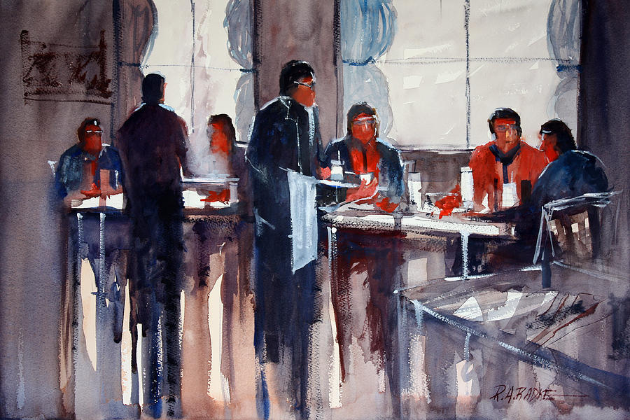 900x600 Business Lunch Painting By Ryan Radke - Painting Business
