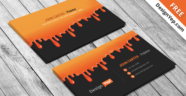 650x338 Free Painting Business Card Psd Template - Painting Business