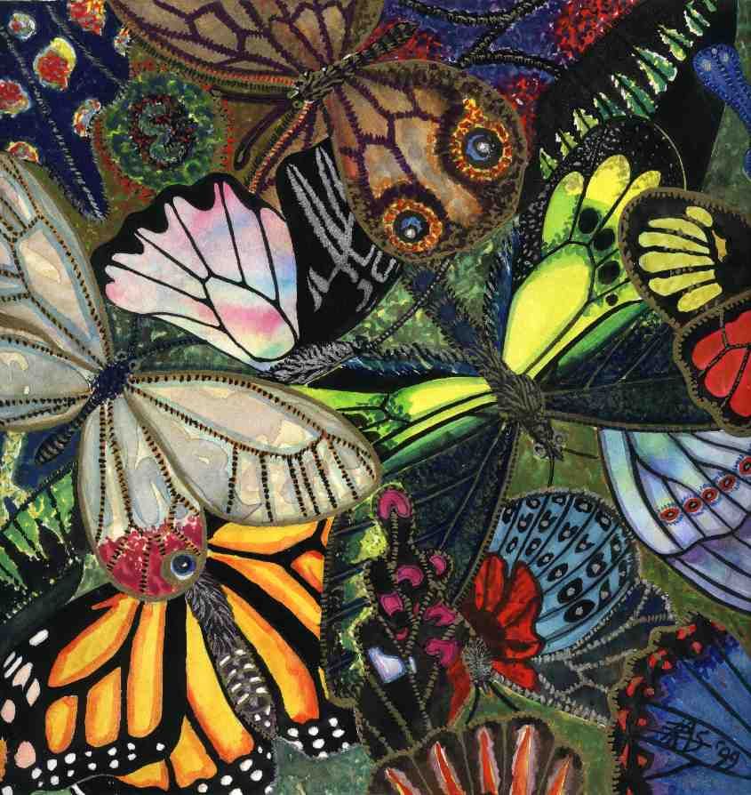 845x894 Butterfly Wings I, Watercolor By Robin Street Morris. Art - Painting Butterfly Wings