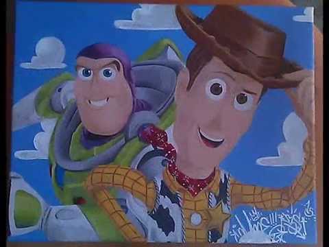 480x360 Toy Story Buzz N Woody Acrylic Painting - Painting Buzz