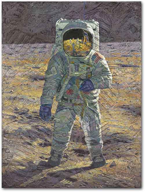 500x659 First Men Buzz Aldrin (Canvas) From Astronaut Central - Painting Buzz