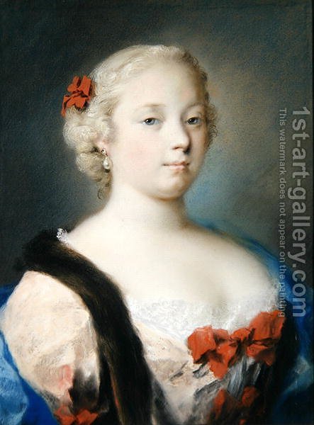 443x600 Portrait Of A Young Woman Rosalba Carriera Reproduction 1st Art - Painting By Carriera