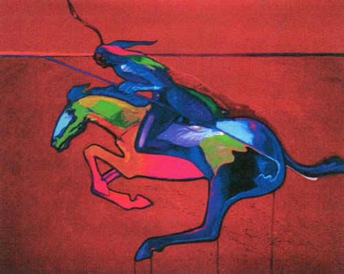 500x398 American Survivor By John Nieto Giclee On Canvas 22 X 28 - Painting By Native American Artists