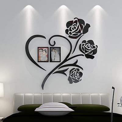400x400 Love Heart Flowers Frame Painting 3d Crystal Acrylic Cheap Wall - Painting By Sticker