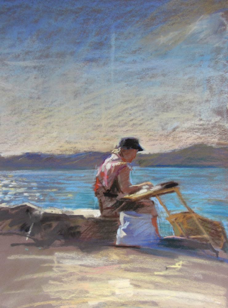 741x1000 Painting By The Sea. 30x23. Pastel - Painting By The Sea