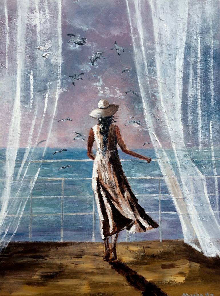 770x1034 Saatchi Art Women - Painting By The Sea