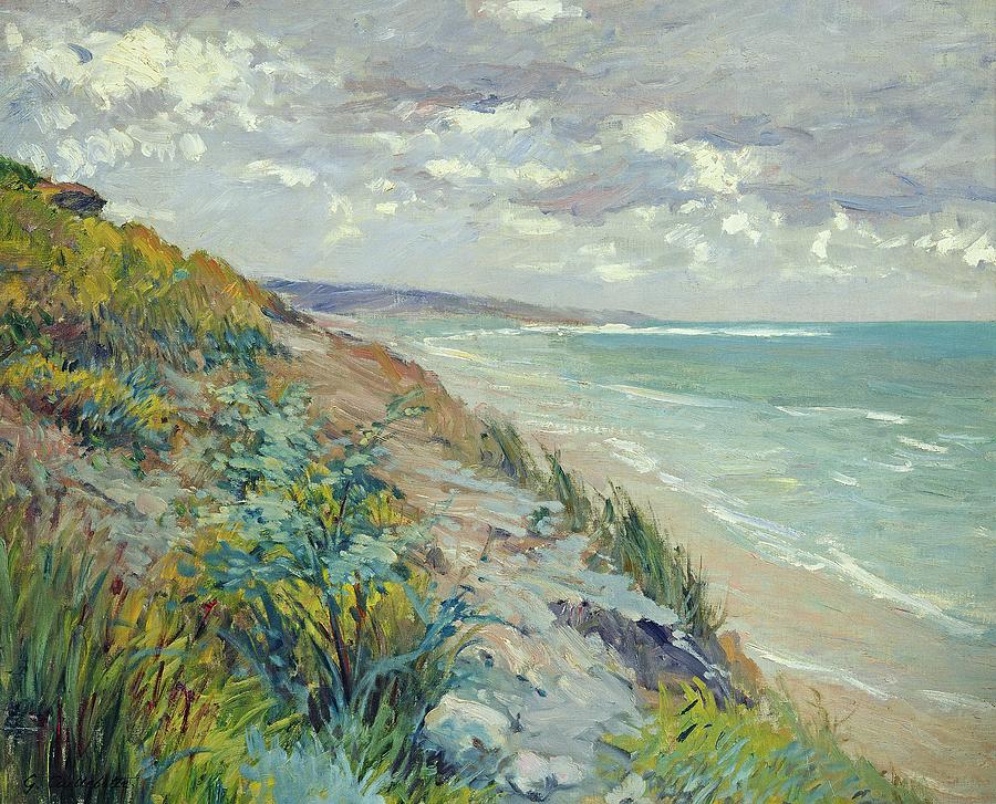 900x727 Cliffs By The Sea At Trouville Painting By Gustave Caillebotte - Painting By The Sea