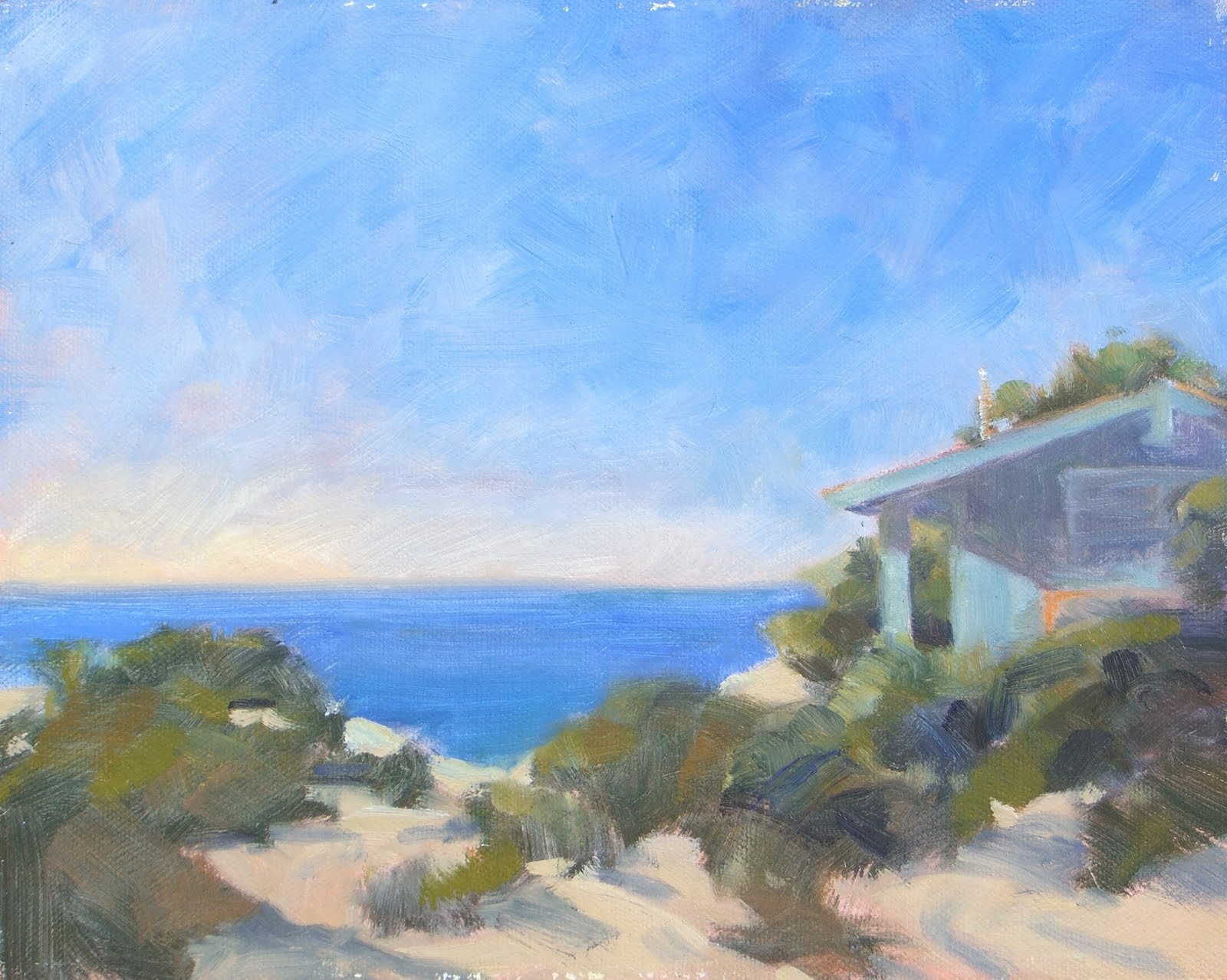 1600x1278 Cornelia Emery's Painting A Day Little House By The Sea - Painting By The Sea