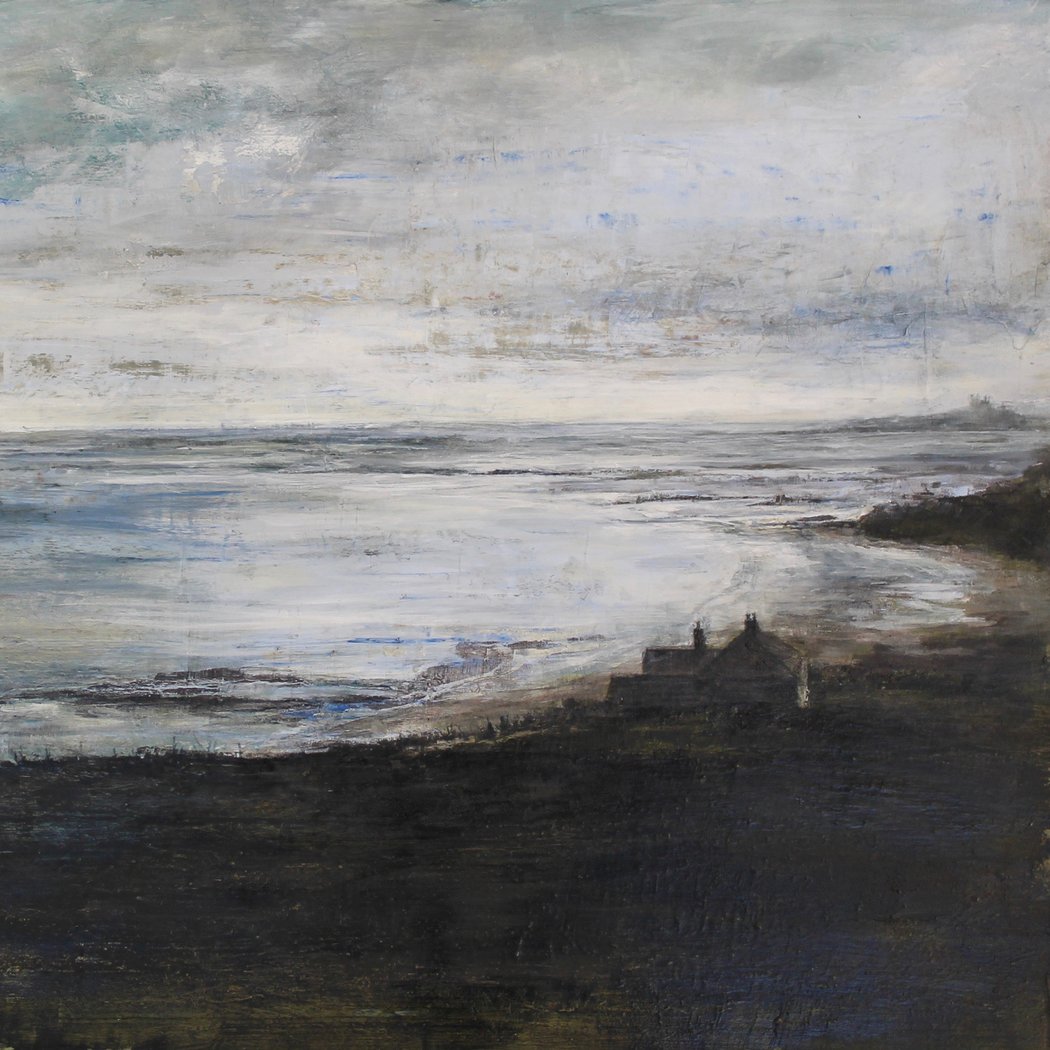 1050x1050 Evening Tide Low Newton By The Sea By Sue Lawson - Painting By The Sea