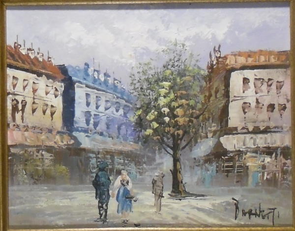 600x469 Caroline C. Burnett Oil Painting Of Paris Street Scene - Painting C