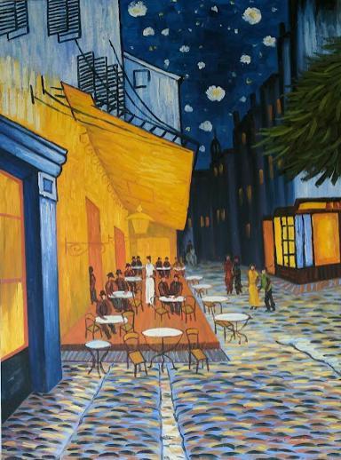 384x518 De Nuit Of Van Gogh - Painting Cafe