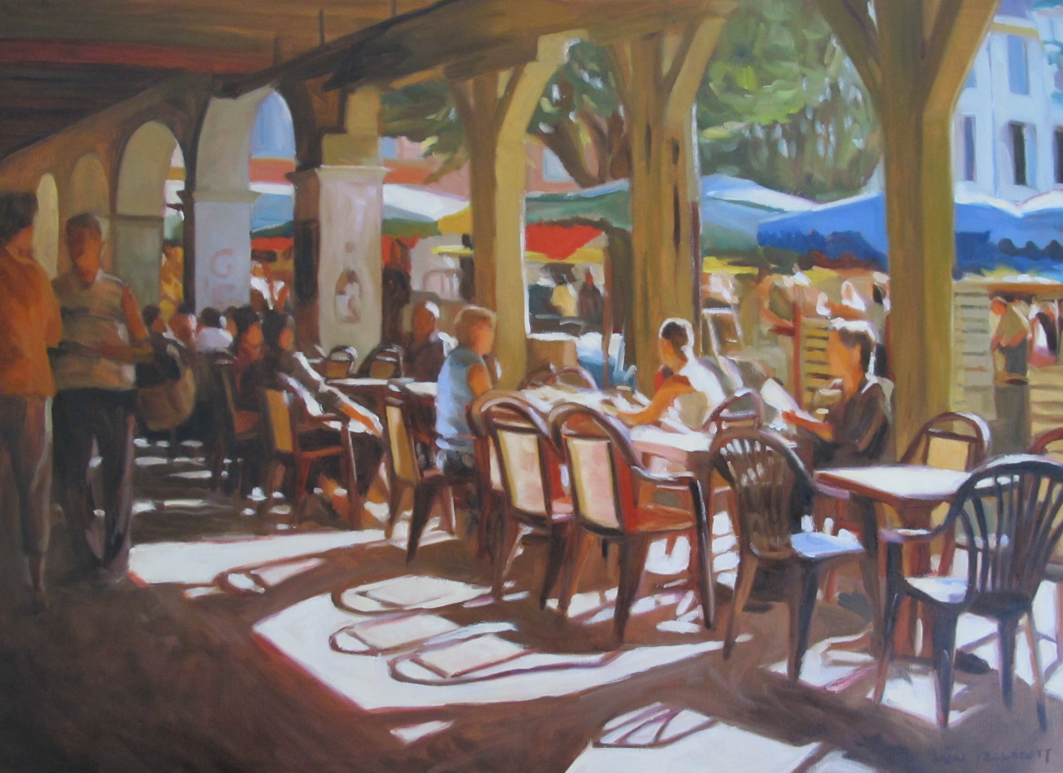 2104x1531 French Cafe Painting 2 Painting Inoils - Painting Cafe