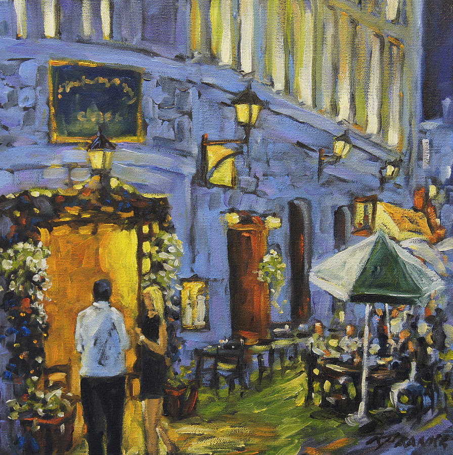 896x900 Looking In The Cafe Painting By Richard T Pranke - Painting Cafe