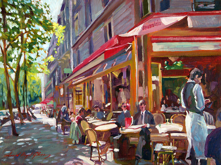 900x672 Paris Cafe Society Painting By David Lloyd Glover - Painting Cafe