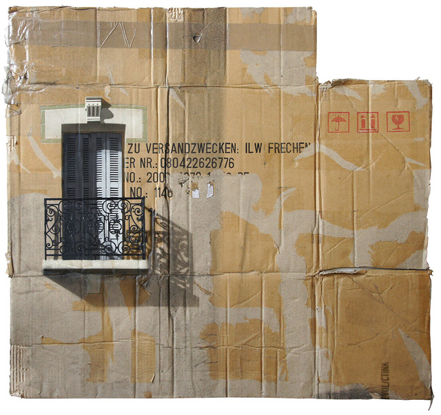 640x602 Urban Cityscapes Spray Painted On Cardboard Panels By Evol Colossal - Painting Cardboard