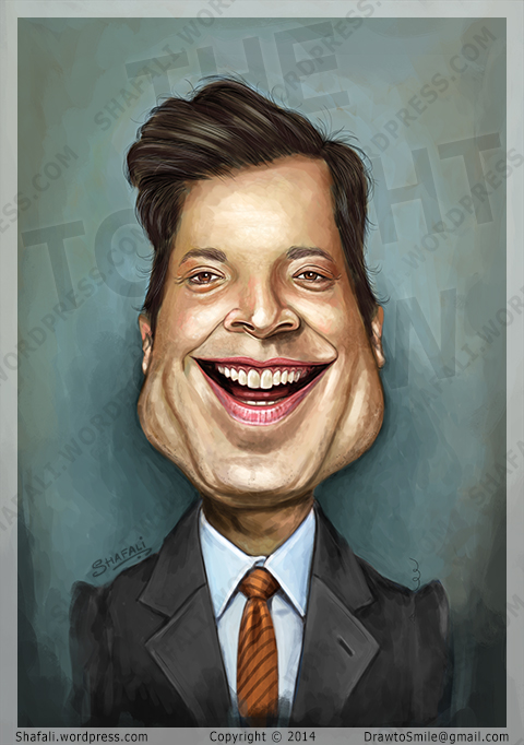 480x682 Drawing Painting Jimmy Fallon Shafali's Caricatures, Portraits - Painting Caricature