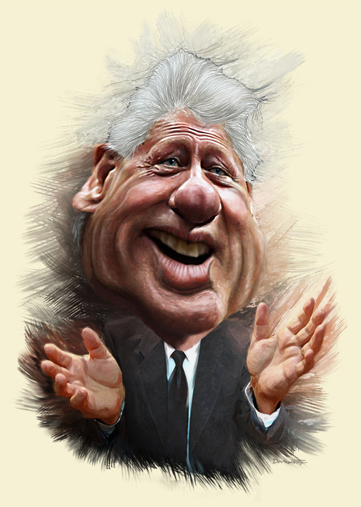 514x720 Bill Clinton - Painting Caricature