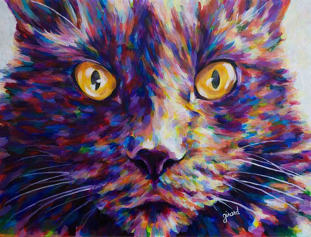 640x488 Minouche Is Looking - Painting Cats With Acrylic