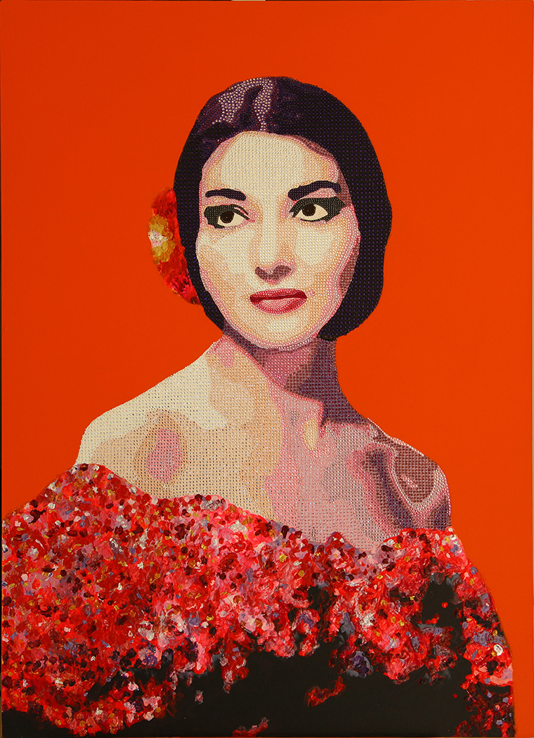 760x1050 Portraits Of Celebrities With Swarovski Crystals By Milena Zevu - Painting Celebrities Copyright