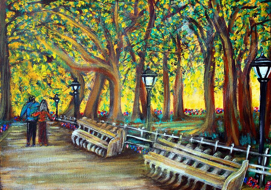900x632 Central Park Painting By Laura Barbosa - Painting Central Park