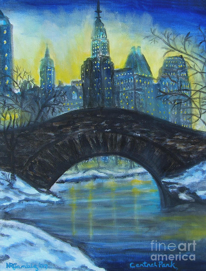685x900 Central Park Painting By Nancy Rucker - Painting Central Park