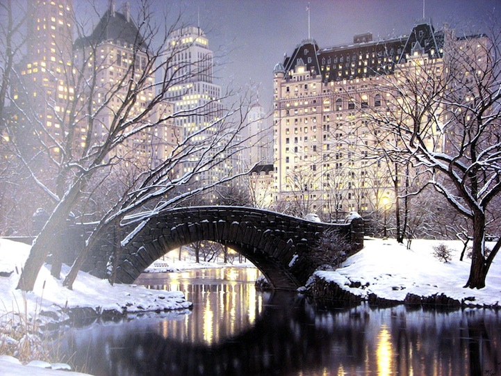 721x541 Photorealistic Painting Of Twilight In Central Park - Painting Central Park