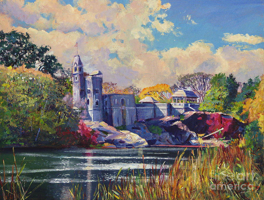 900x682 Belvedere Castle Central Park Painting By David Lloyd Glover - Painting Central Park