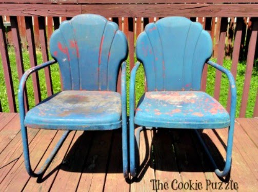 503x374 The Cookie Puzzle Painting Metal Chairs With Chalk Paint - Painting Chairs