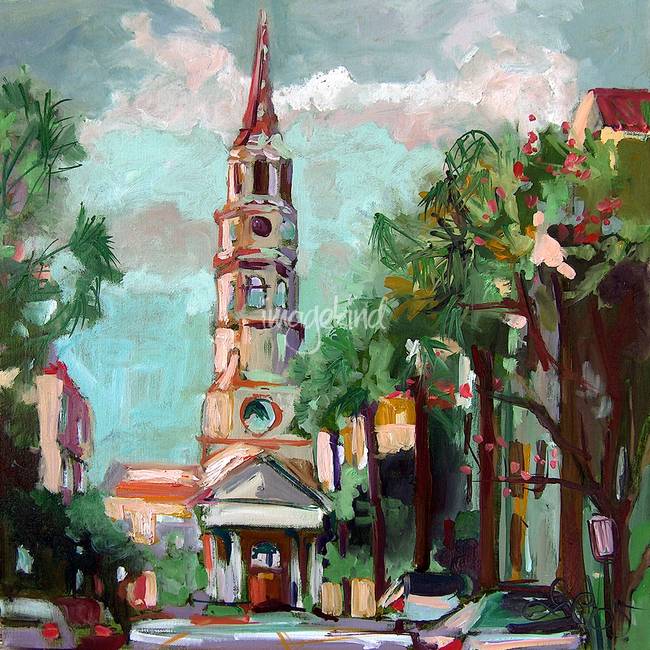 650x650 St Phillips Church Charleston Sc Oil Painting Gine By Ginette Callaway - Painting Charleston Sc