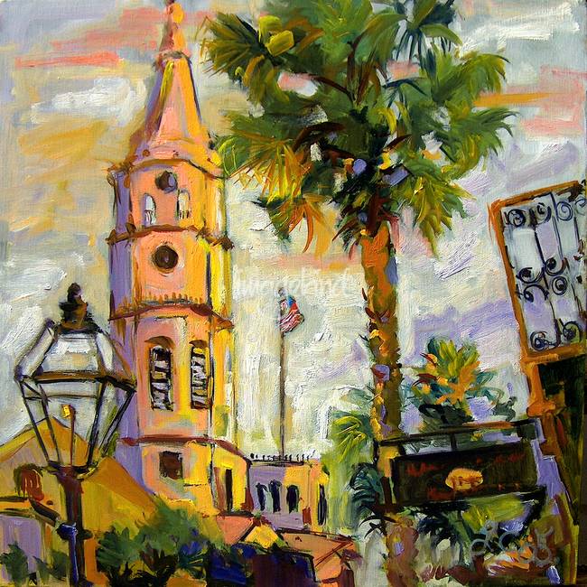 650x650 St. Michael's Church Charleston Sc Oil Painting By Ginette Callaway - Painting Charleston Sc