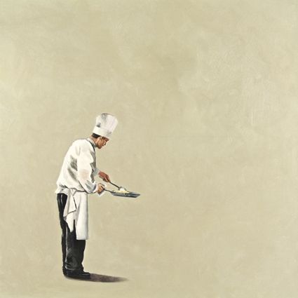 425x425 Geraniums In Clay Pot, Painting By Artist Justin Clements Iron - Painting Chef