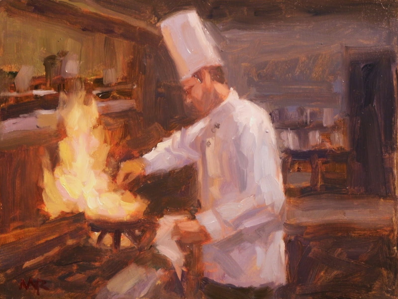 1600x1201 Mike Rooney Studios Painting A Day Chef Series - Painting Chef