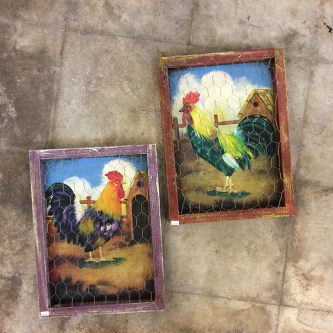 480x480 Rooster Painting With Chicken Wire Surroundingshouston - Painting Chicken Wire