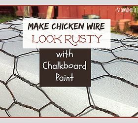 280x250 Get An Aged Look On Chicken Wire With Chalkboard Paint Hometalk - Painting Chicken Wire