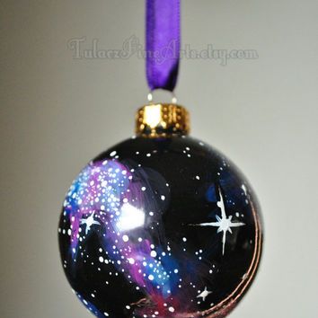 354x354 Hand Painted Cosmos Christmas Ornament Christmas Tree Ornament - Painting Christmas Ornaments