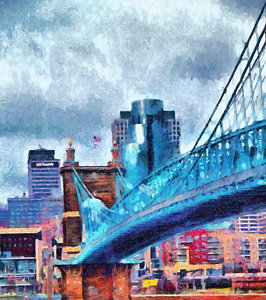 266x300 Roebling Bridge Paintings Fine Art America - Painting Cincinnati
